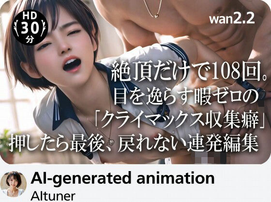 【30分HD】 絶頂だけで108回。目を逸らす暇ゼロの「クライマックス収集癖」──押したら最後、戻れない連発編集【AItuner】無料エロ漫画